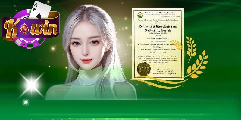 Giấy phép hoạt động Kwin được PAGCOR cung cấp